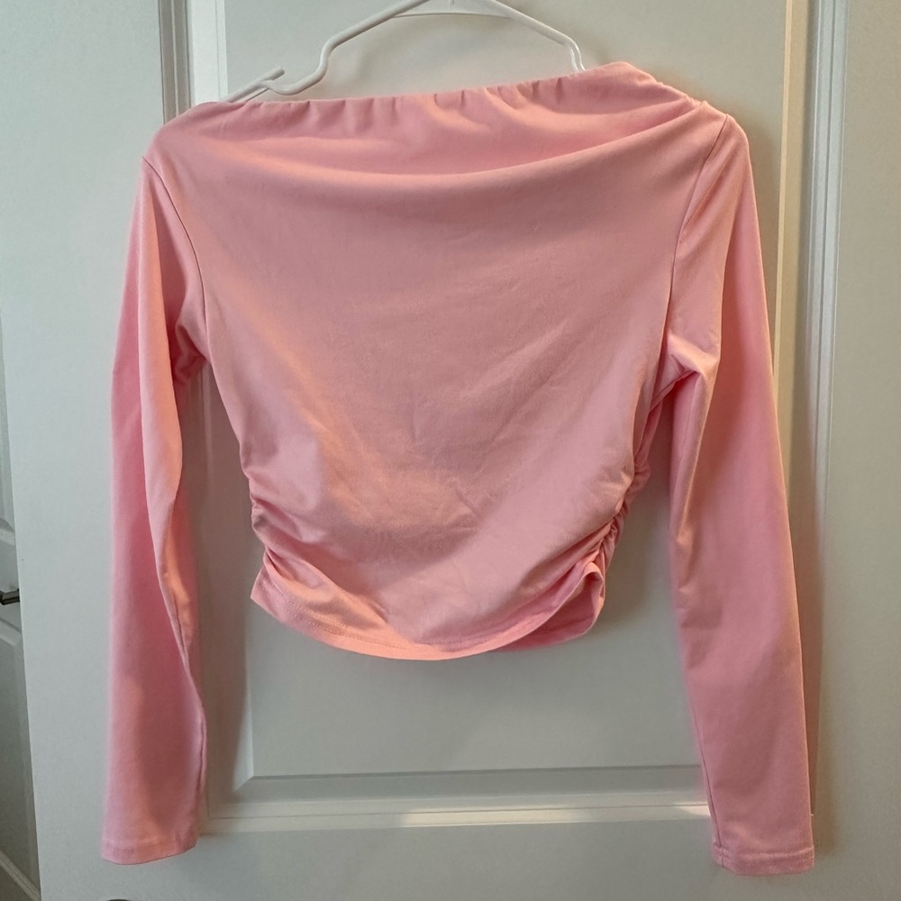Pink Ruched Crop Top